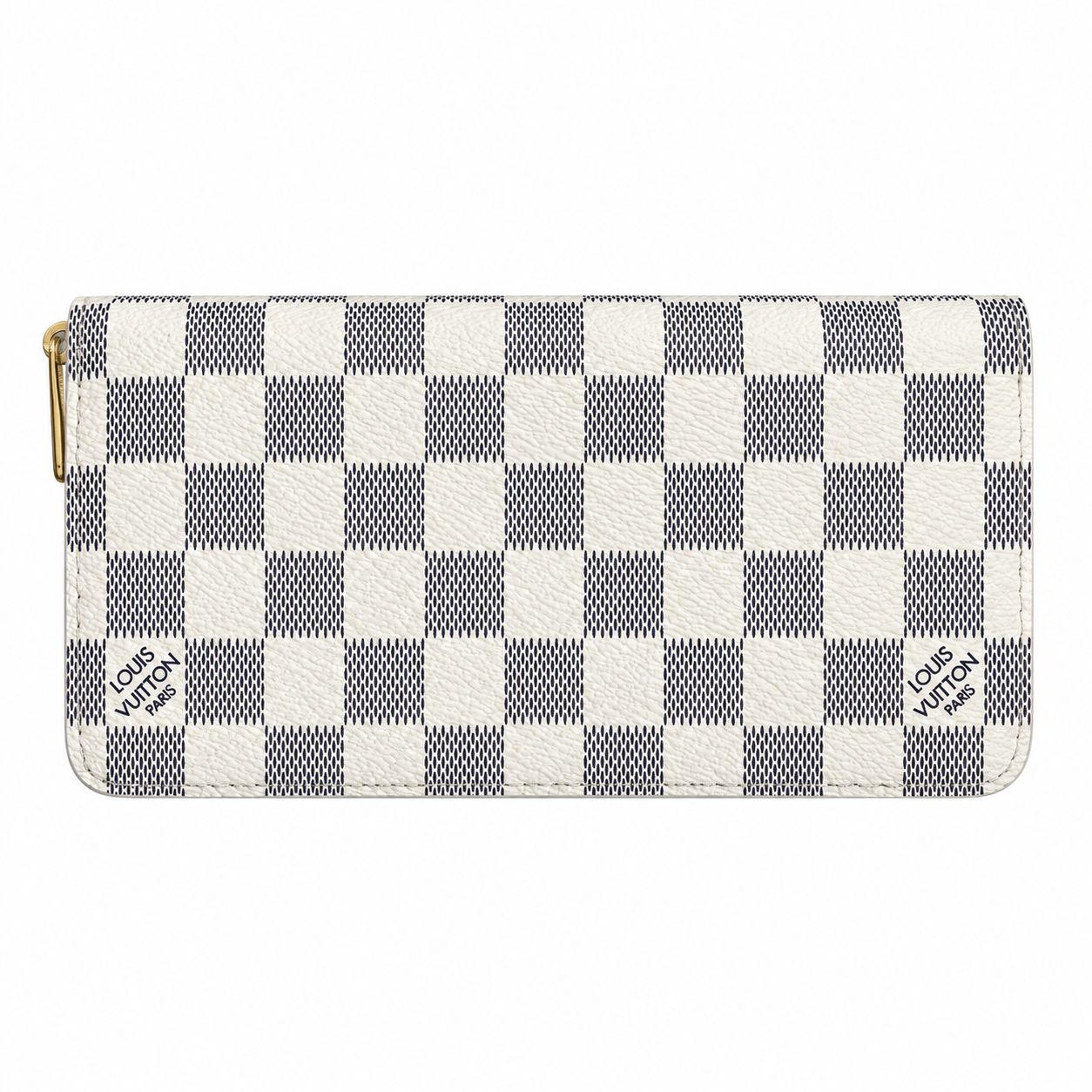 LOUIS VUITTON ZIP DAMIER WALLET - WHITE