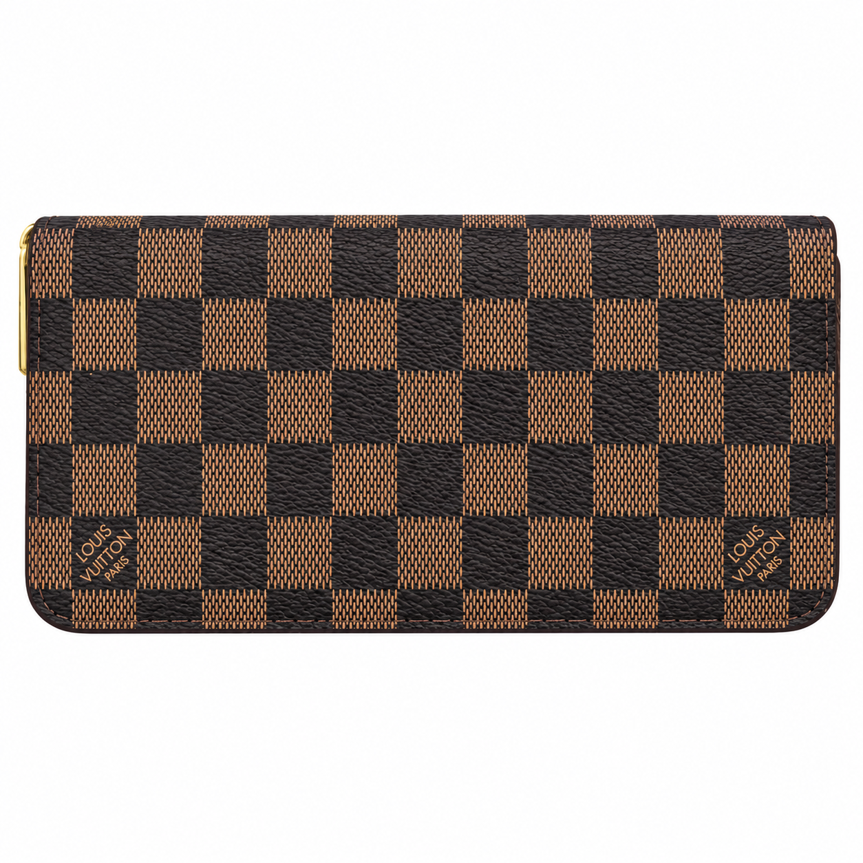 LOUIS VUITTON ZIP DAMIER WALLET - BROWN