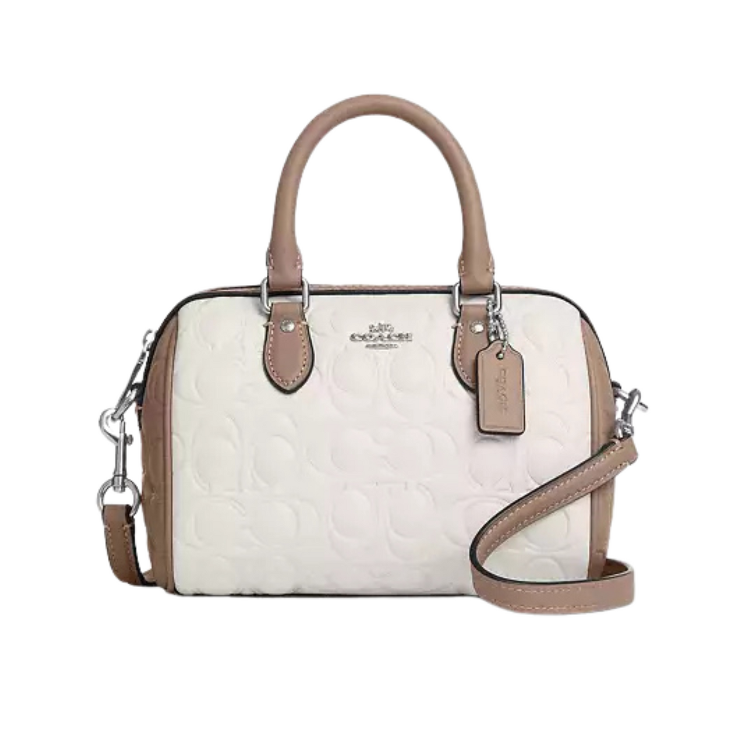 COACH MINI ROWAN CROSSBODY BAG - WHITE/BEIGE