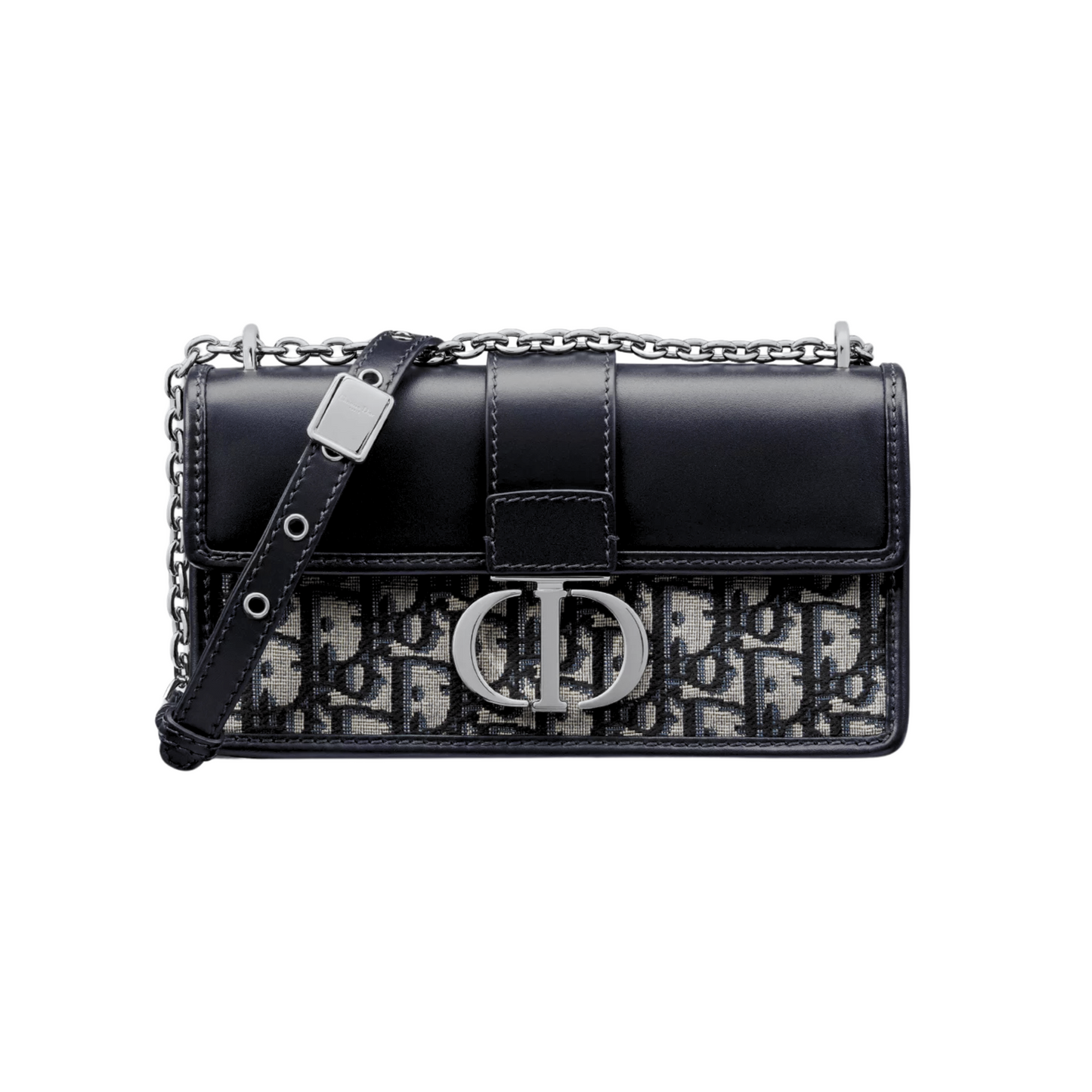 DIOR 30 MONTAIGNE EAST WEST BAG WITH CHAIN - BLACK