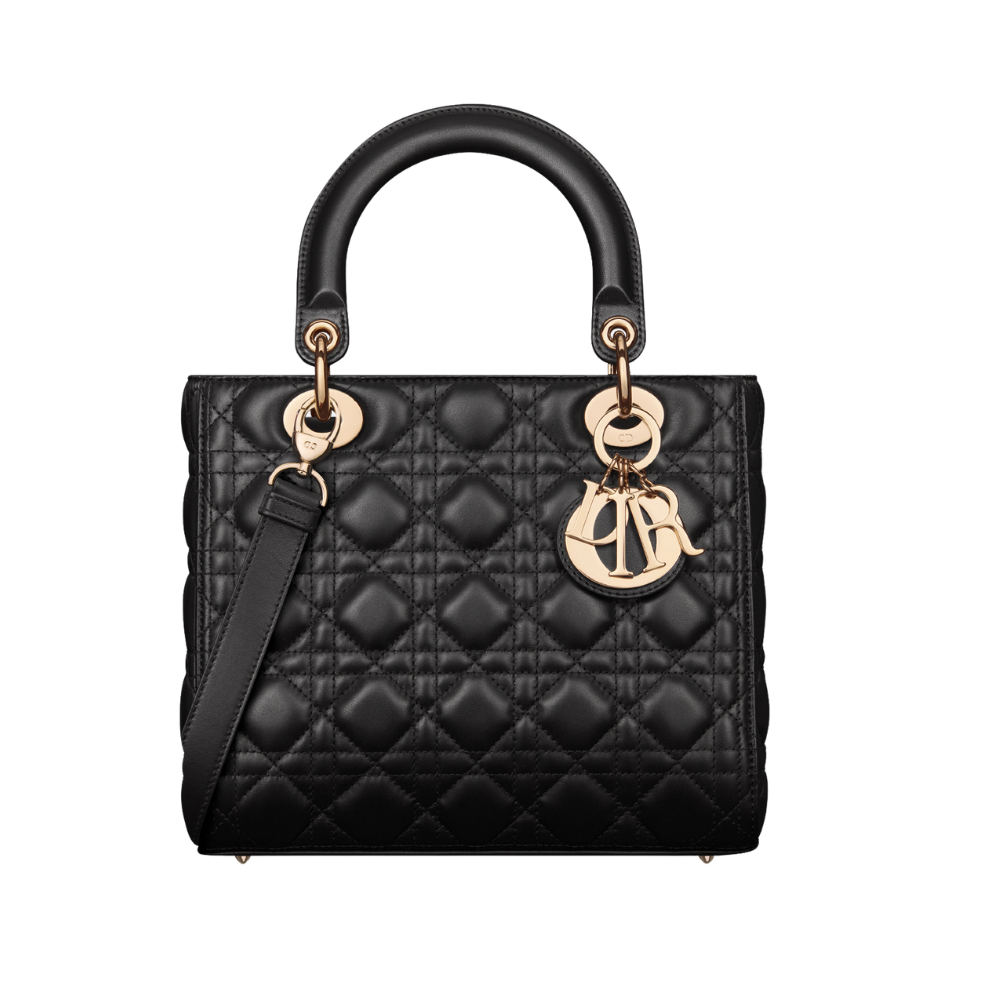 DIOR LADY DIO BAG MEDIUM - BLACK