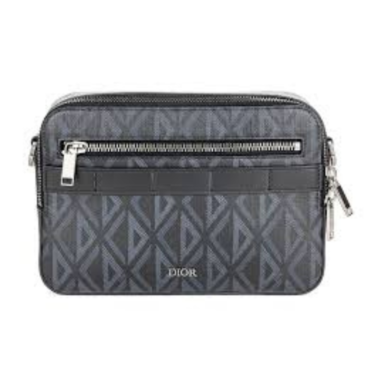 DIOR DIAMOND SAFARI BAG WITH STRAP - GREY