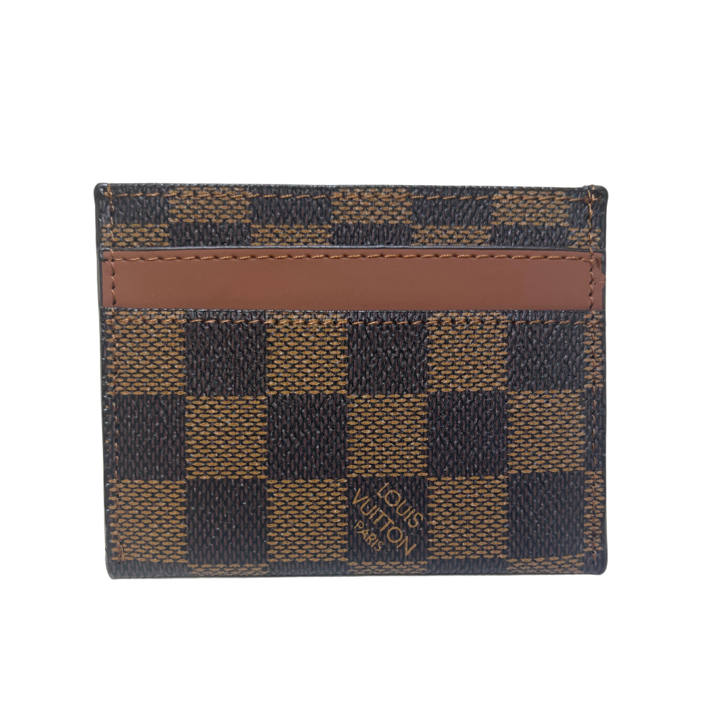 LOUIS VUITTON DAMIER DOUBLE CARD HOLDER - BROWN