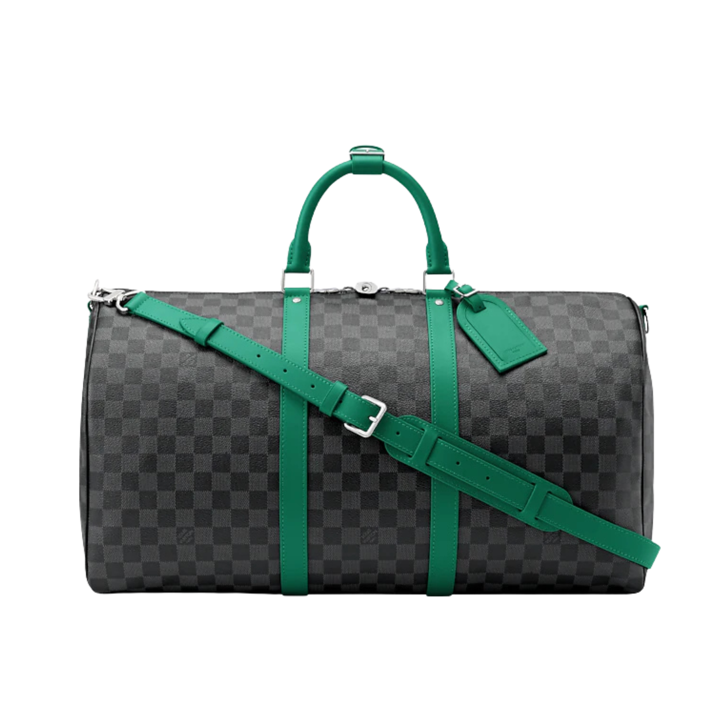 LOUIS VUITTON KEEPALL BANDOULIERE DAMIER DUFFEL BAG - BLACK/GREEN