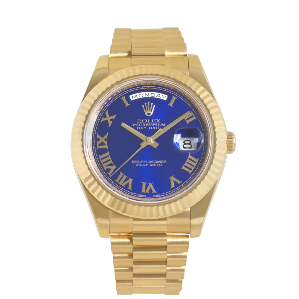ROLEX GOLD DAY DATE 40 BLUE ROMAN DIAL