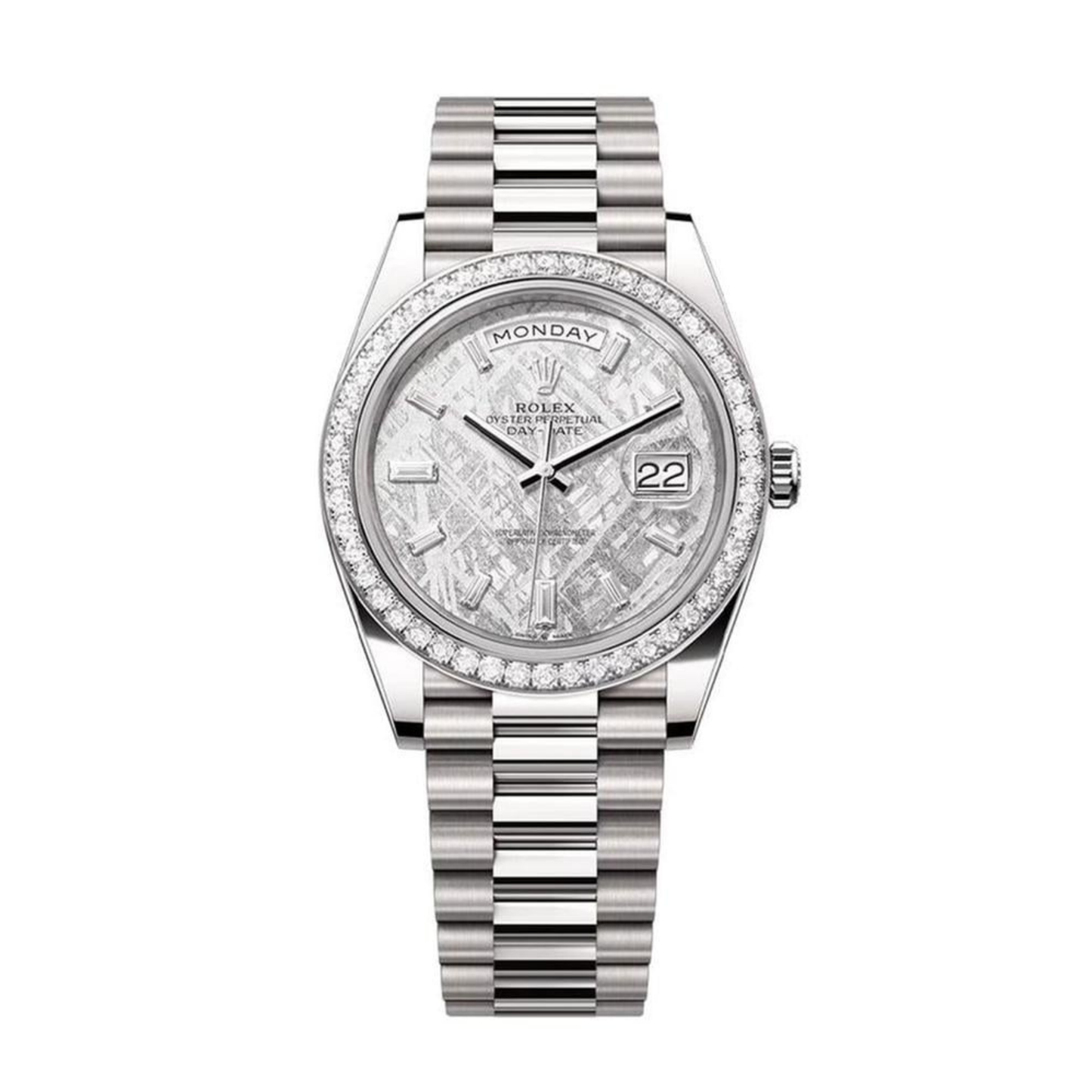 ROLEX DAY DATE 41 PRESIDENTIAL METEORITE BAGUETTE INDEX DIAL