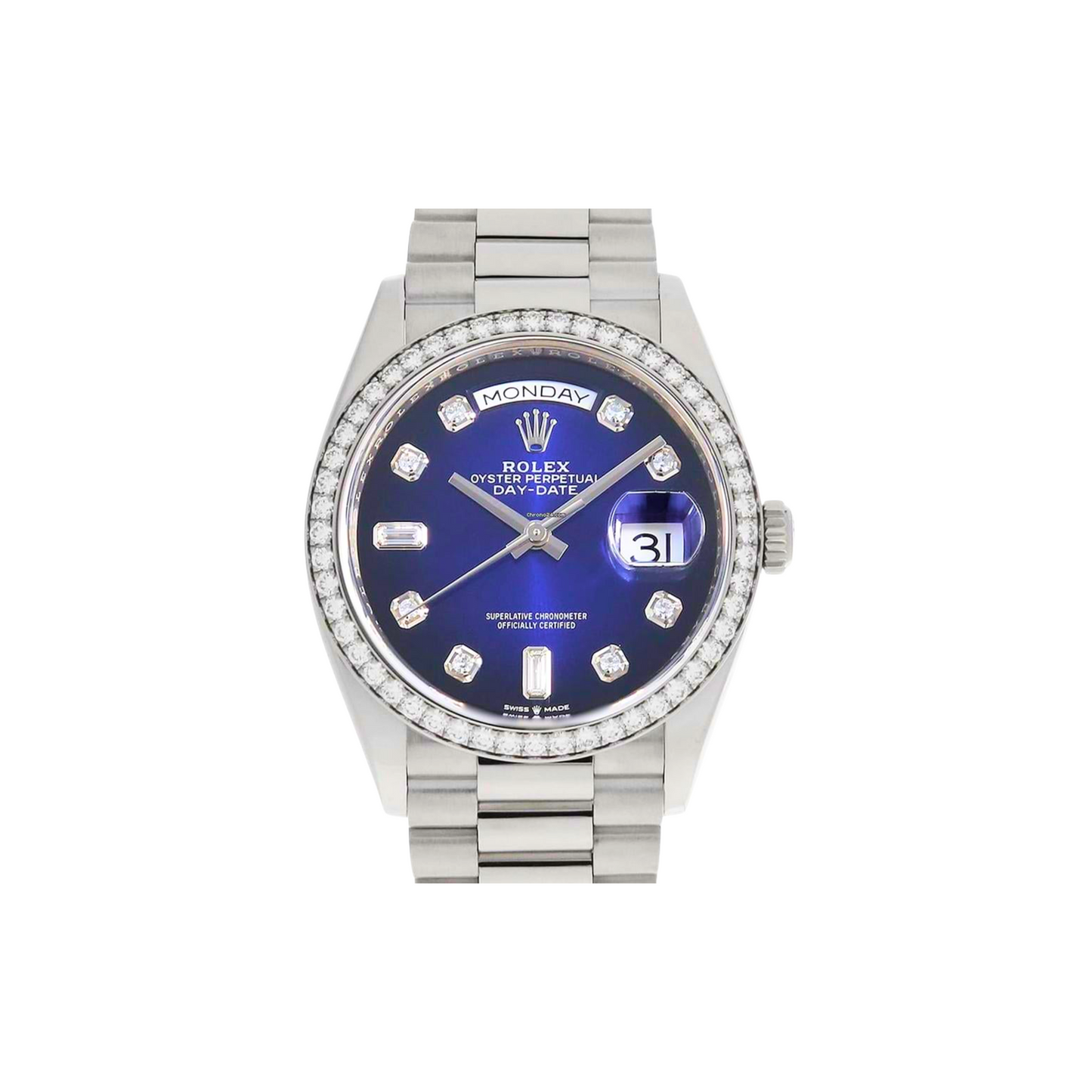 ROLEX DAY DATE 40 PLATINUM BLUE DIAMOND DIAL
