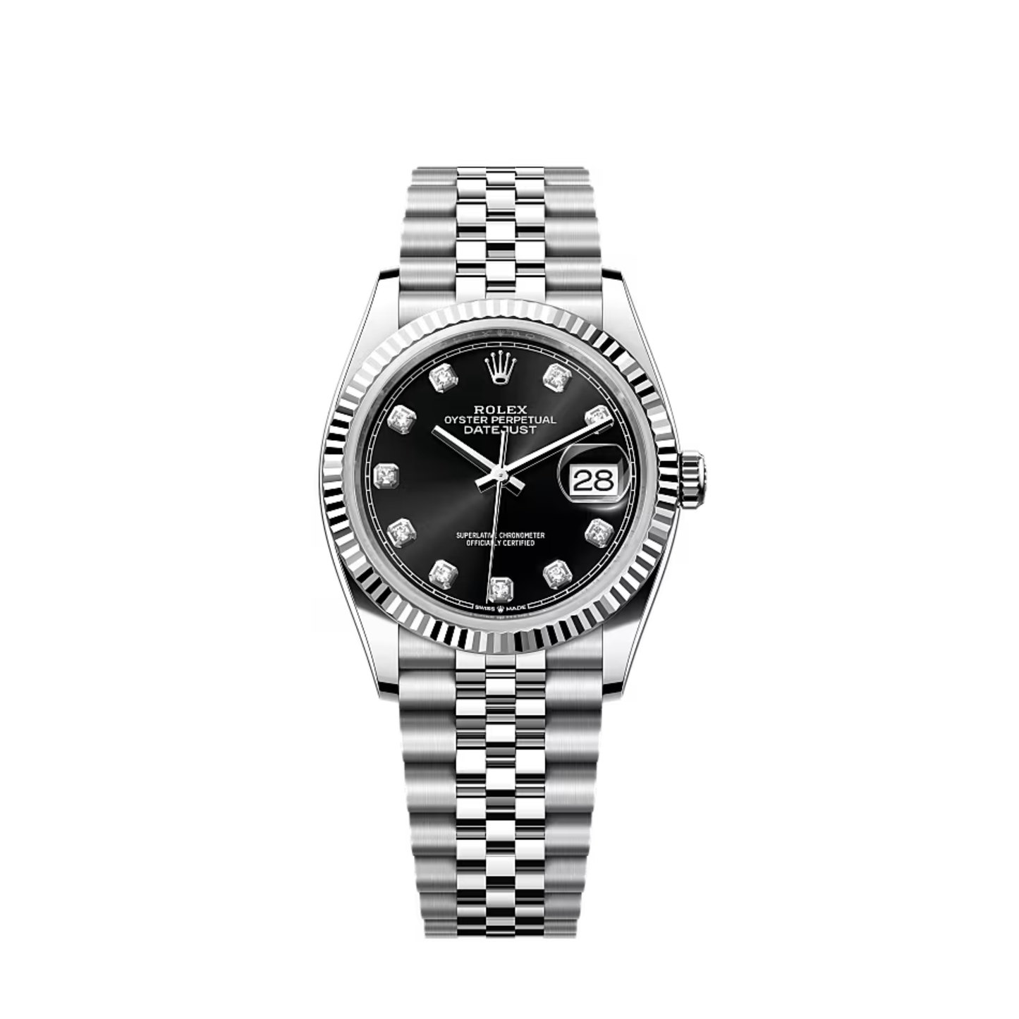 ROLEX DATEJUST 41 FLUTED DIAMOND BLACK DIAL