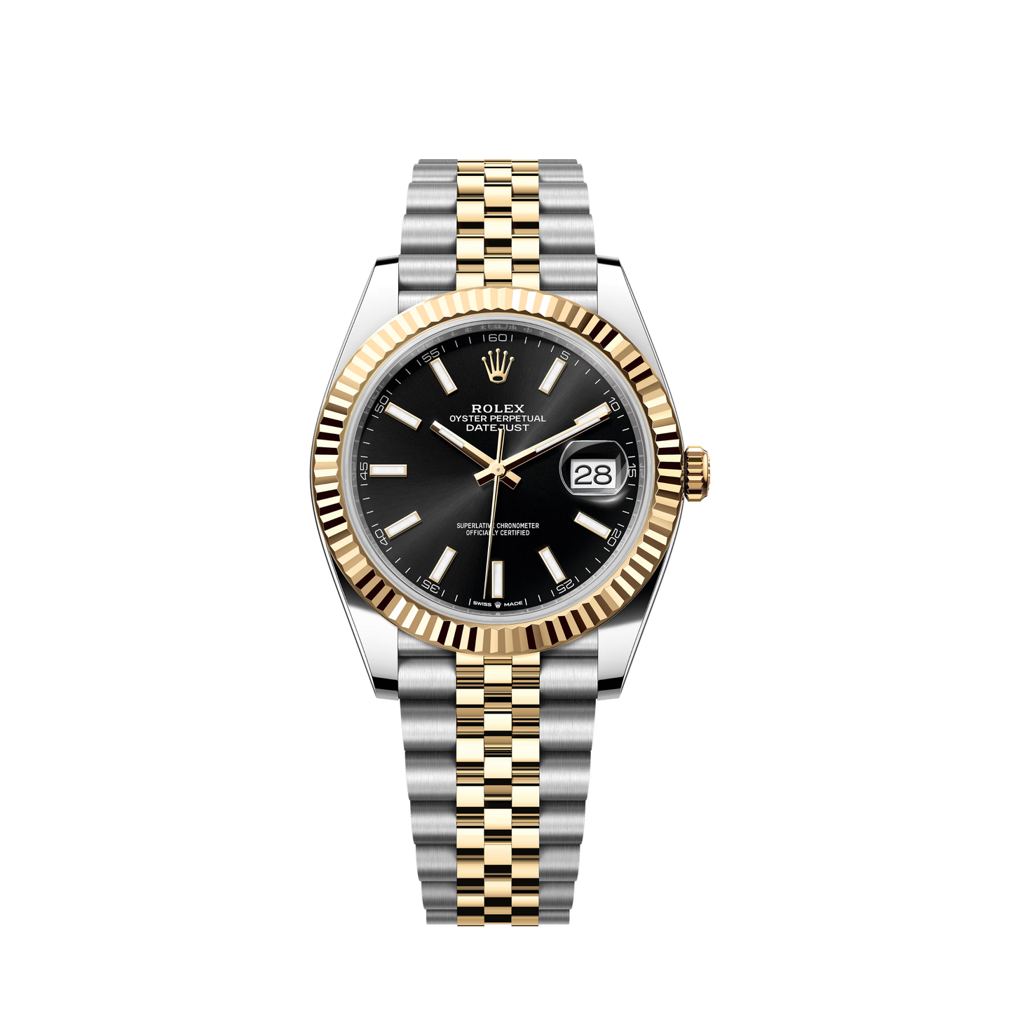 ROLEX DATEJUST 41 FLUTED TWO TONE BLACK DIAL