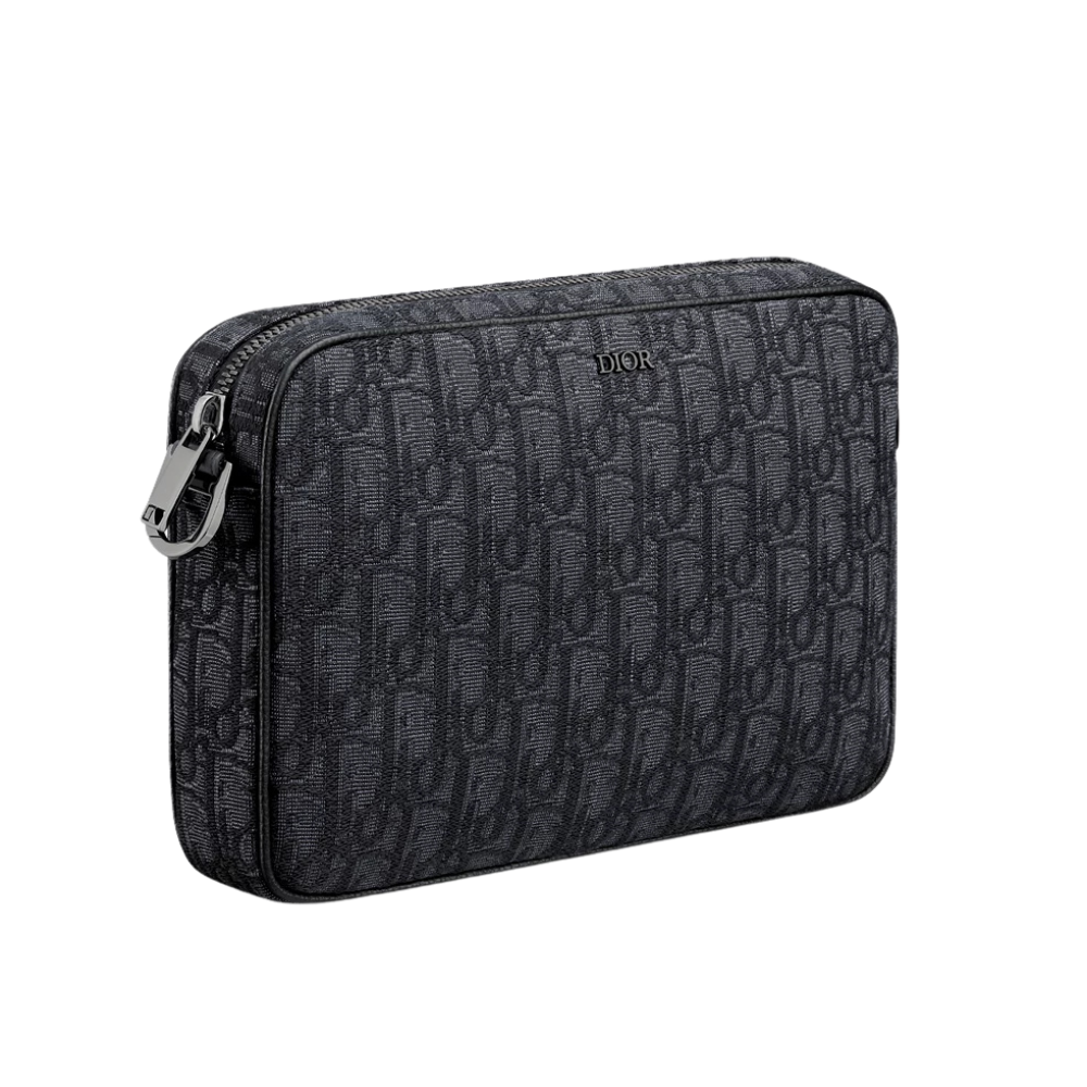DIOR SADDLE TRIPLE POUCH BAG - BLACK