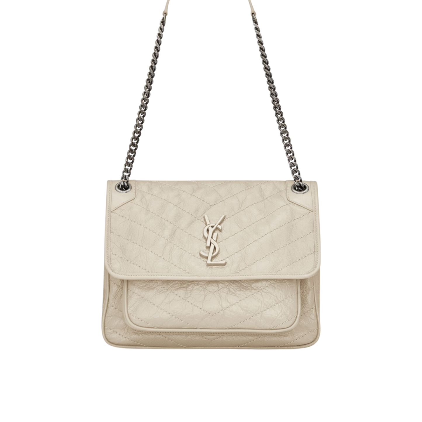 YVES SAINT LAURENT MEDIUM NIKI SHOULDER BAG - WHITE