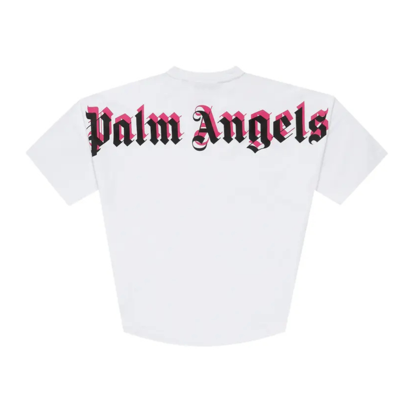 PALM ANGELS DOUBLED LOGO T-SHIRT - WHITE/PINK
