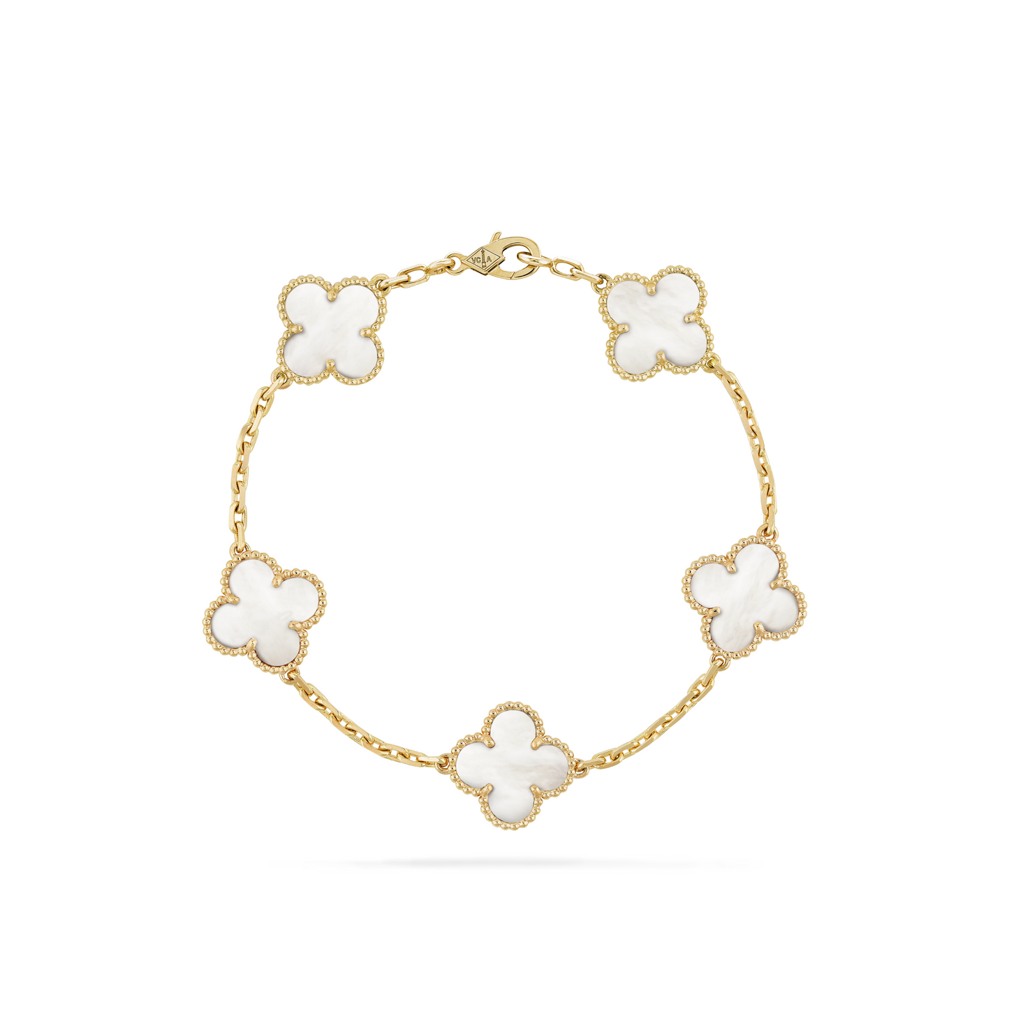 VAN CLEEF VINTAGE ALHAMBRA BRACELET - GOLD/WHITE