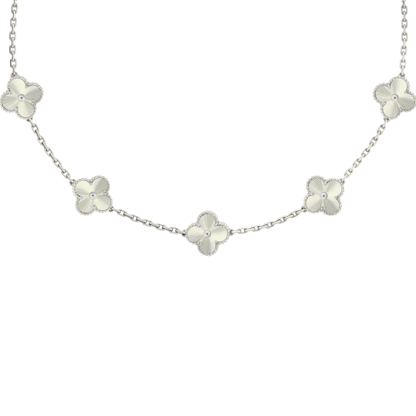 VAN CLEEF VINTAGE ALHAMBRA NECKLACE - SILVER