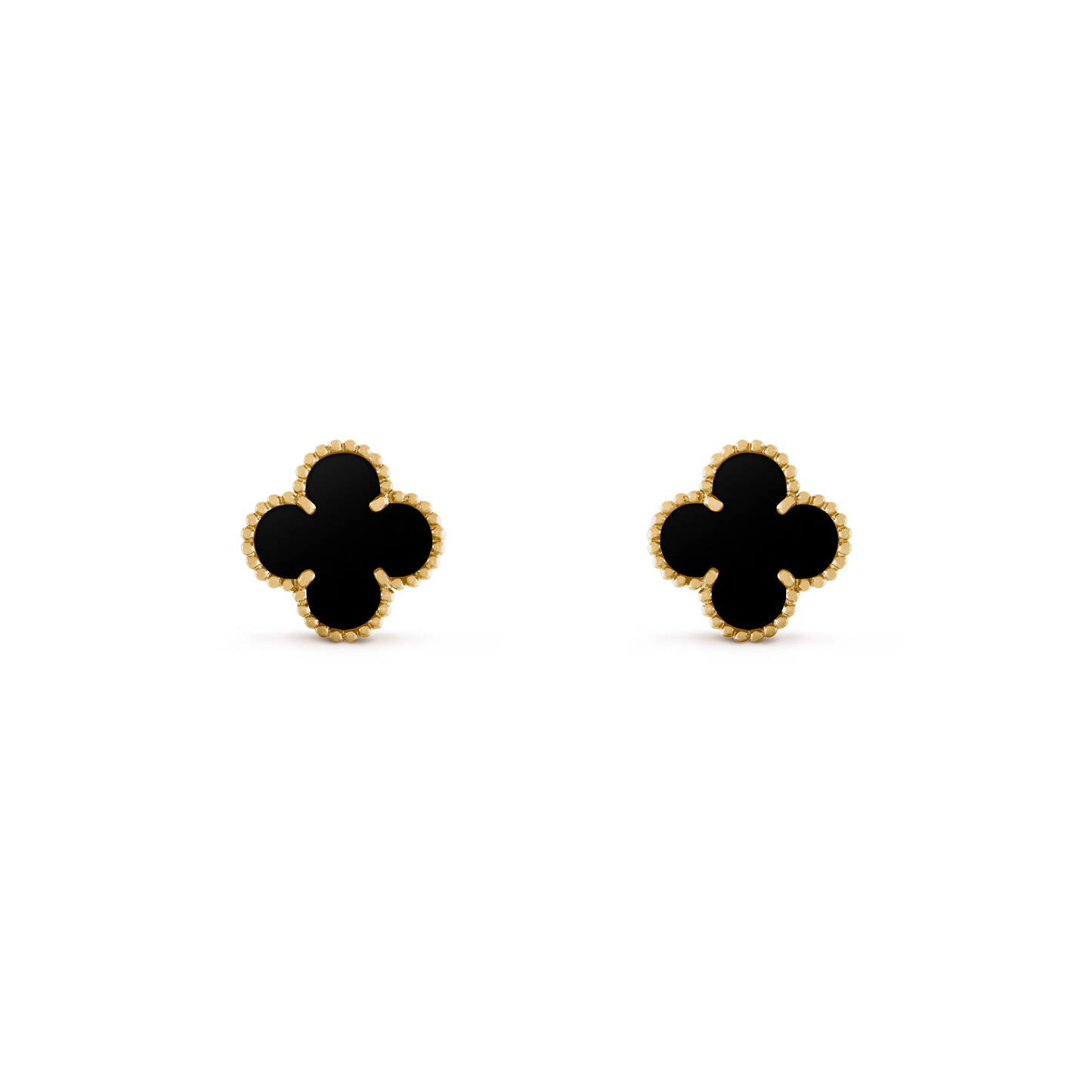 VAN CLEEF VINTAGE ALHAMBRA EARSTUDS - GOLD/BLACK