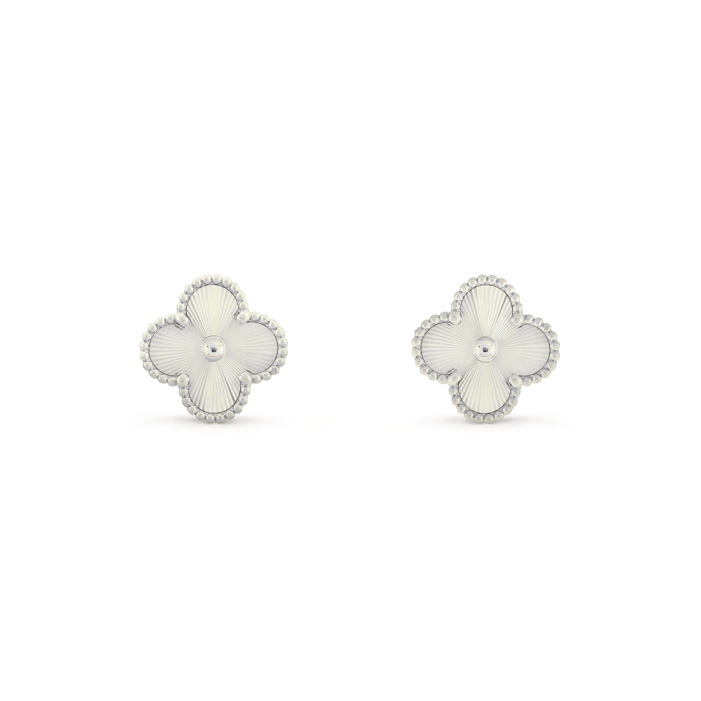 VAN CLEEF VINTAGE ALHAMBRA EARRINGS - SILVER