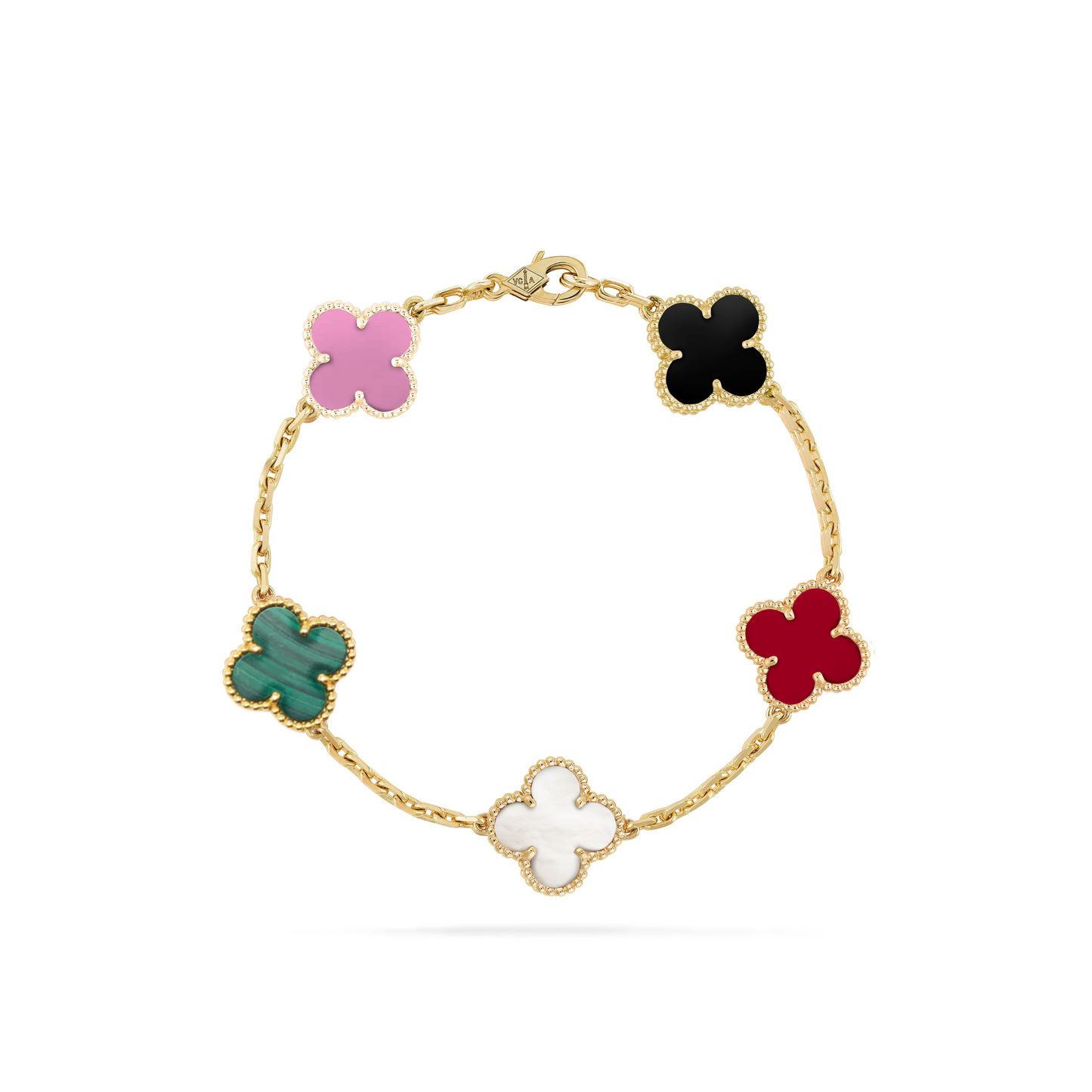 VAN CLEEF VINTAGE ALHAMBRA BRACELET - GOLD/MULTI COLOUR 2