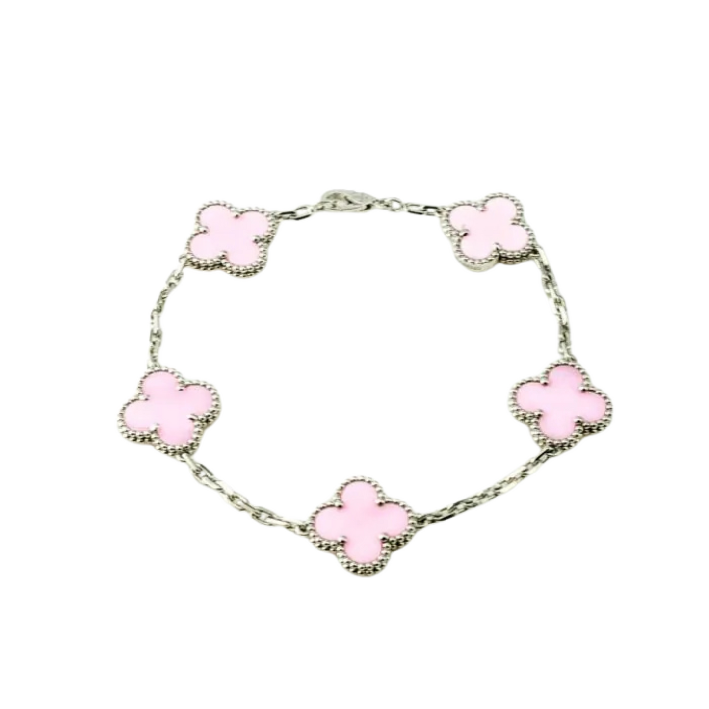 VAN CLEEF VINTAGE ALHAMBRA BRACELET - SILVER/PINK