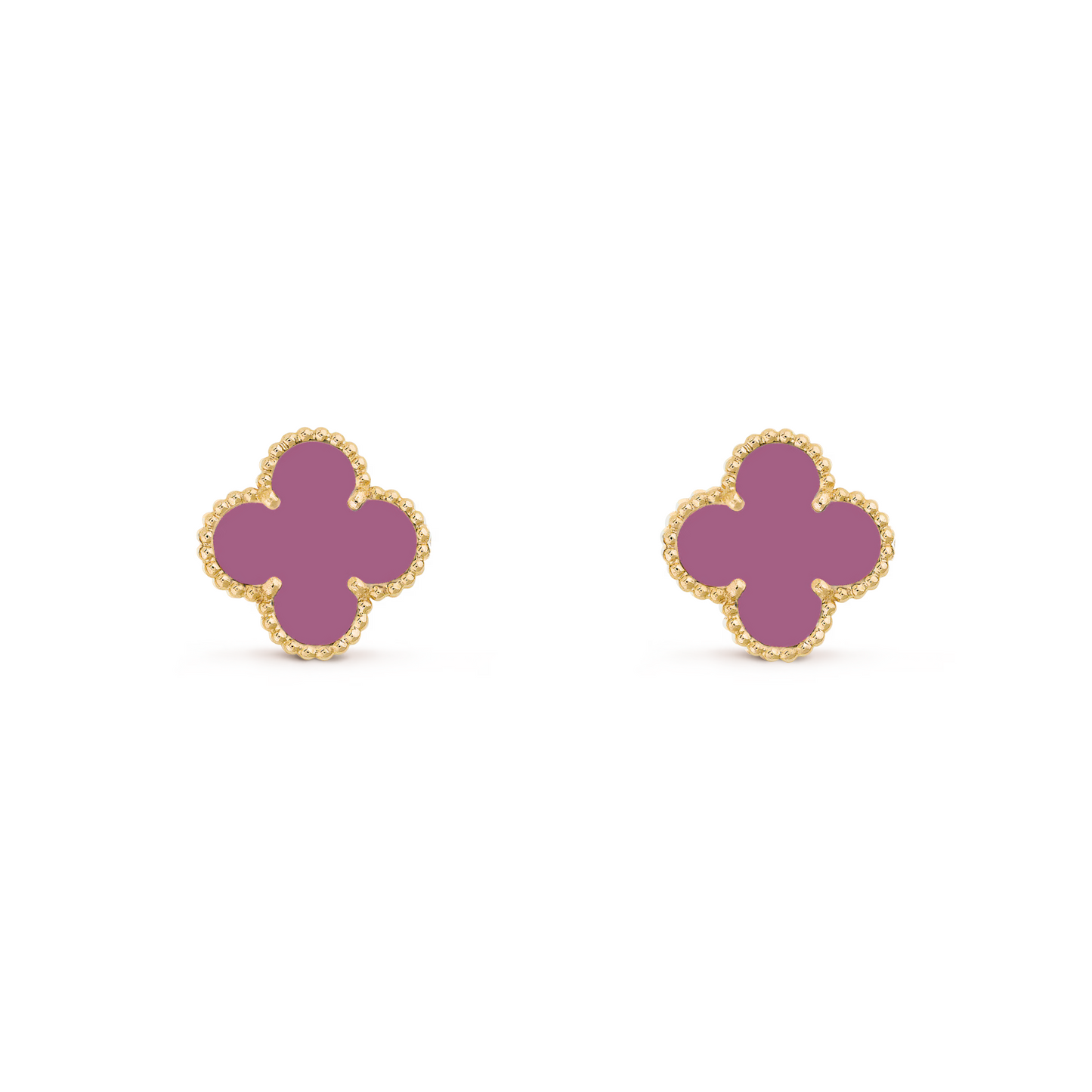 VAN CLEEF VINTAGE ALHAMBRA EARRINGS - GOLD/PURPLE