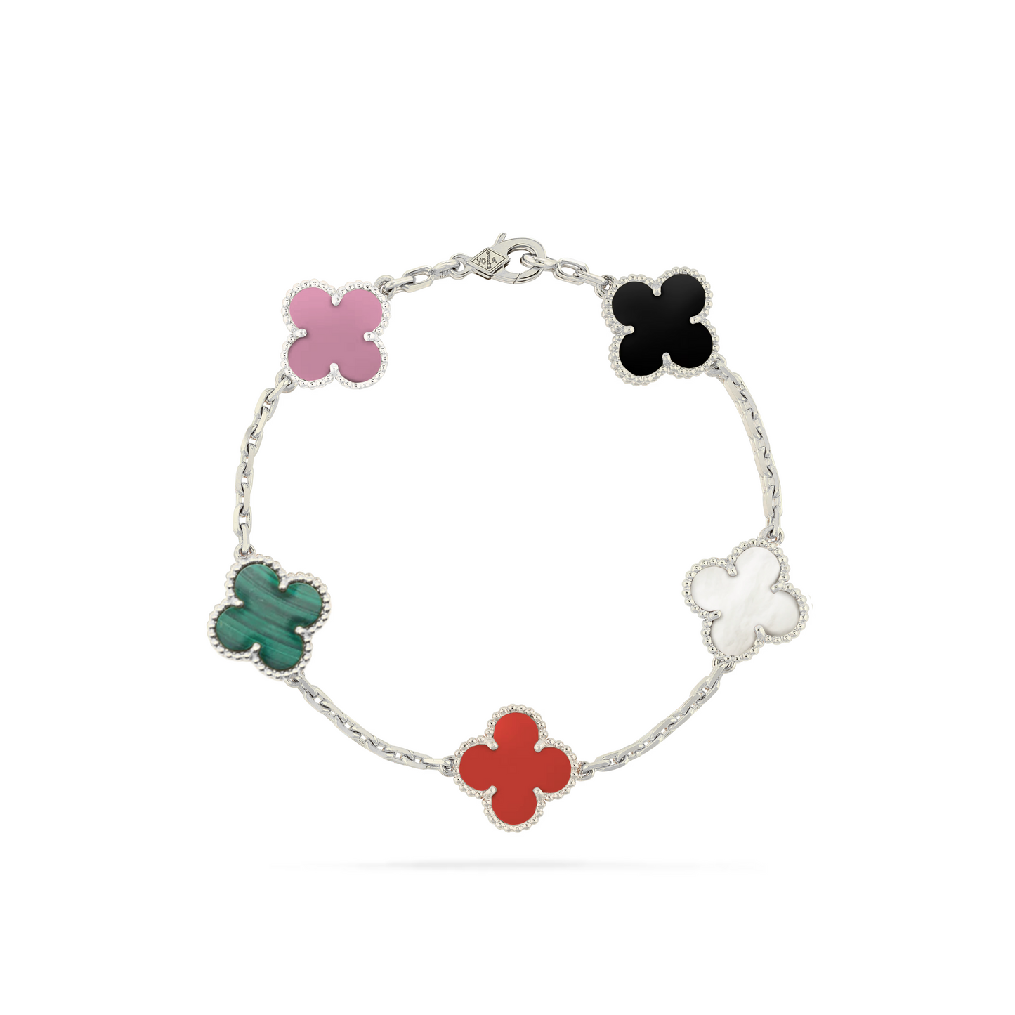 VAN CLEEF VINTAGE ALHAMBRA BRACELET - SILVER/MULTI COLOUR