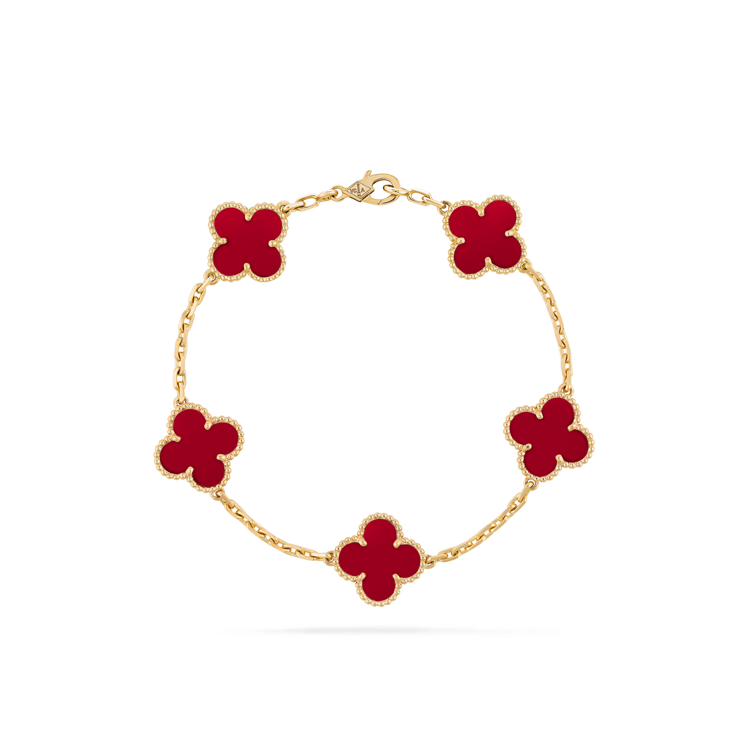 VAN CLEEF VINTAGE ALHAMBRA BRACELET - GOLD/RED