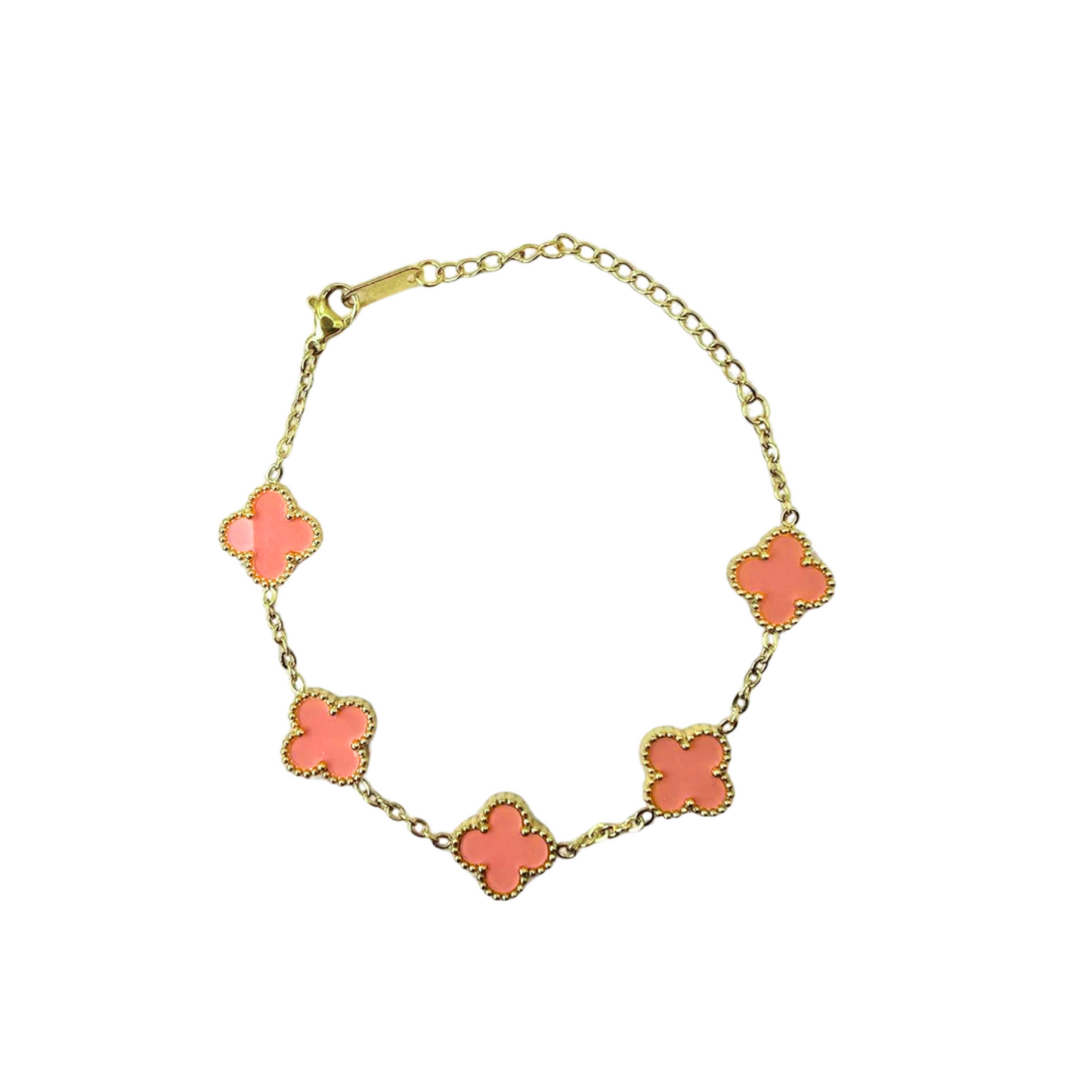 VAN CLEEF VINTAGE ALHAMBRA BRACELET - GOLD/CORAL