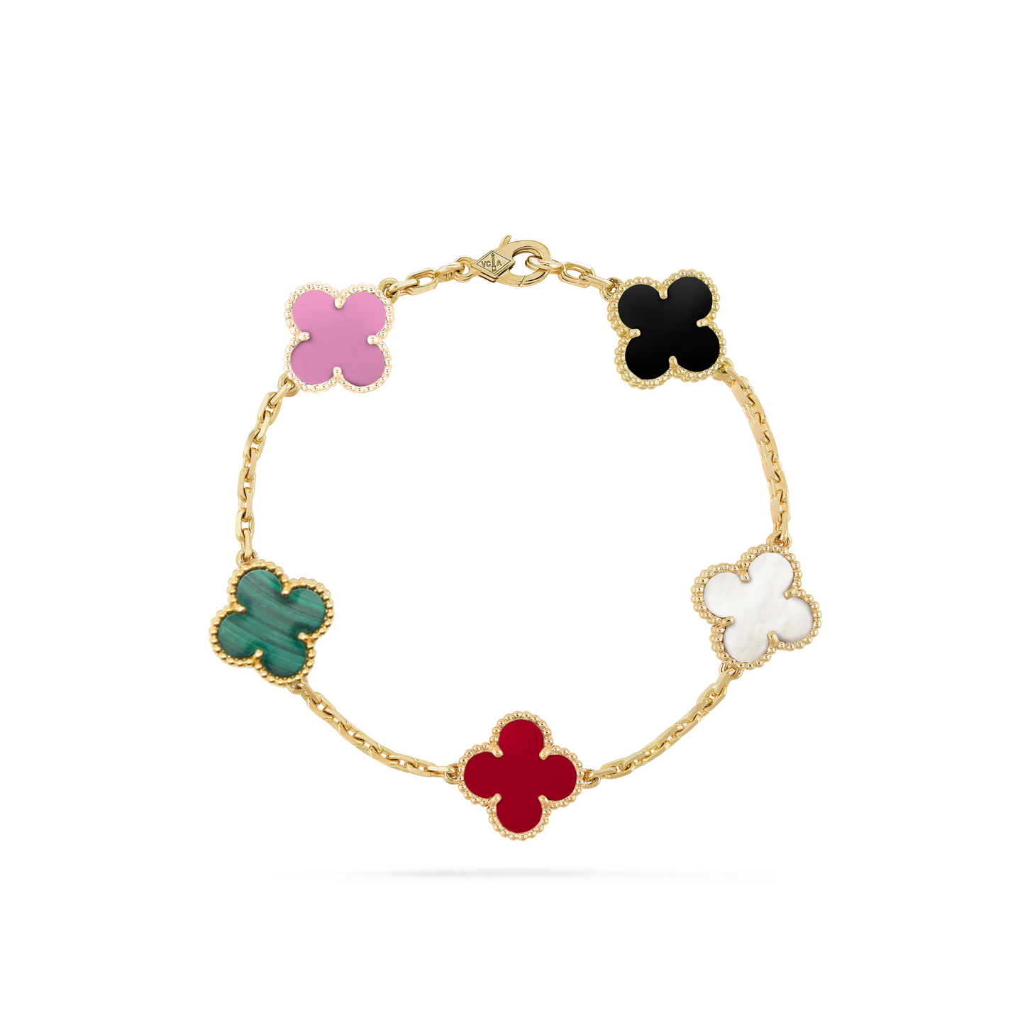 VAN CLEEF VINTAGE ALHAMBRA BRACELET - GOLD/MULTI COLOUR