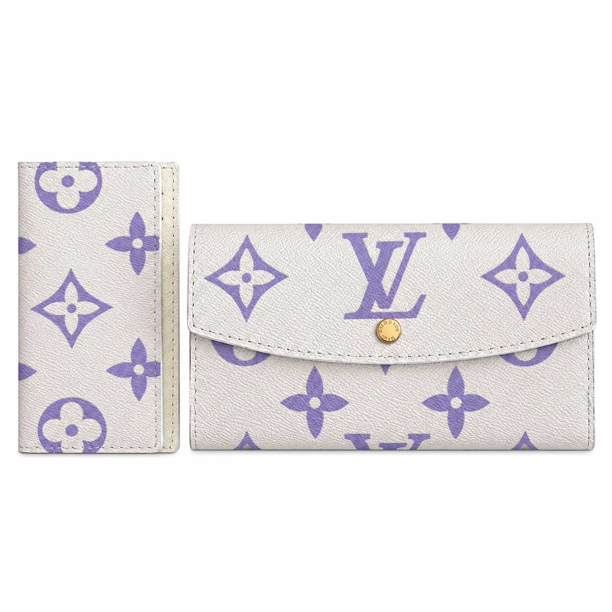 LOUIS VUITTON DUO LOGO WALLET - WHITE/PURPLE