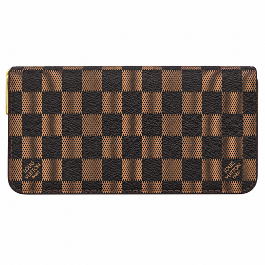 LOUIS VUITTON ZIP DAMIER WALLET - BROWN