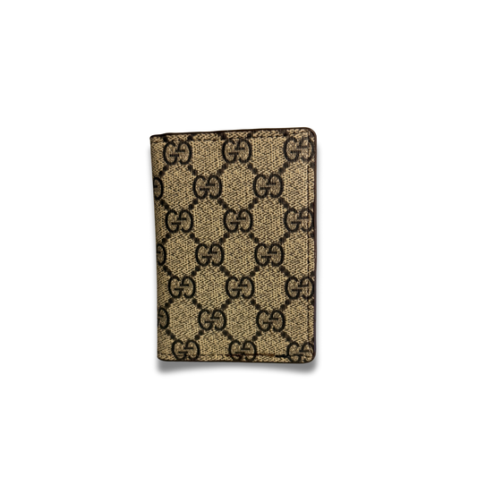 GUCCI GG CANVAS FLIP CARD HOLDER - BROWN