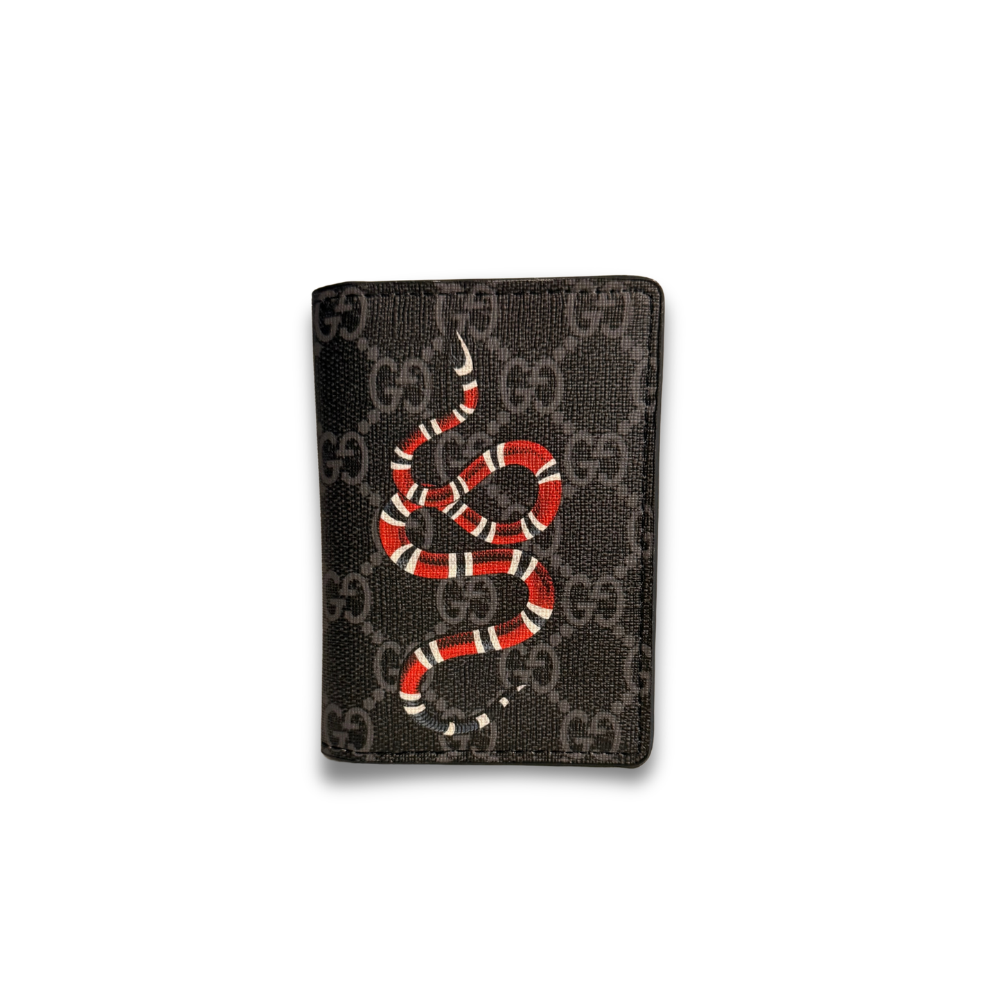 GUCCI KINGSNAKE FLIP CARD HOLDER - BLACK
