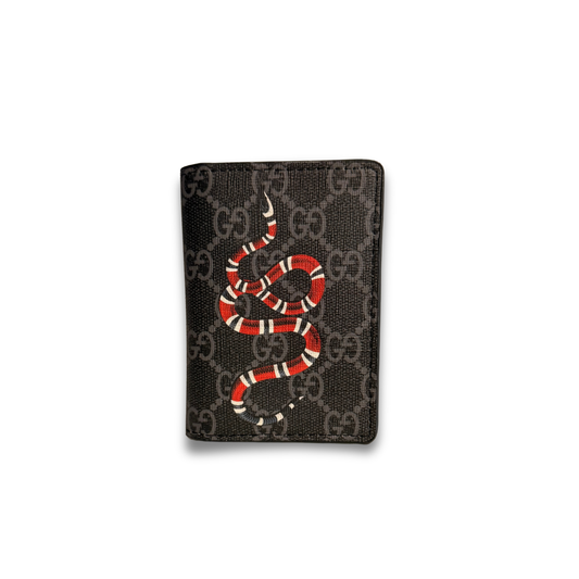 GUCCI KINGSNAKE FLIP CARD HOLDER - BLACK