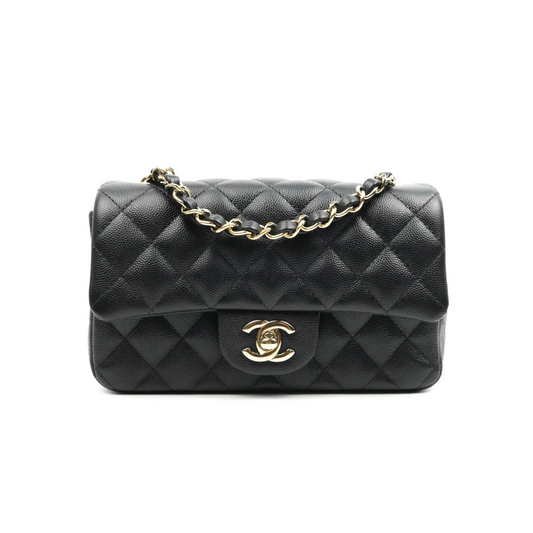 CHANEL QUILTED RECTANGULAR MINI - BLACK