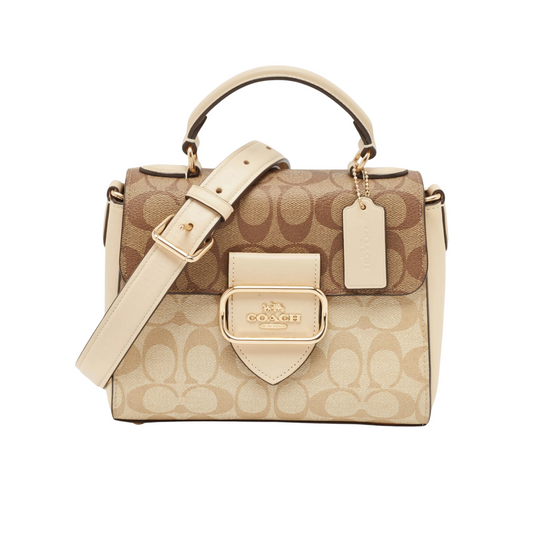 COACH MORGAN SQUARE COLORBLOCK CROSSBODY BAG -CREAM