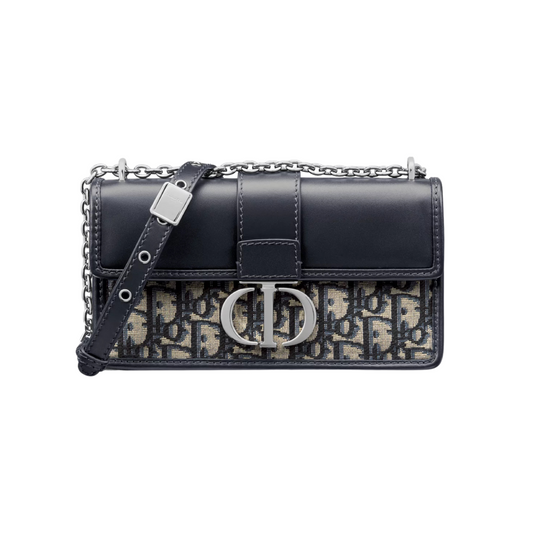 DIOR 30 MONTAIGNE EAST WEST BAG WITH CHAIN - NAVY