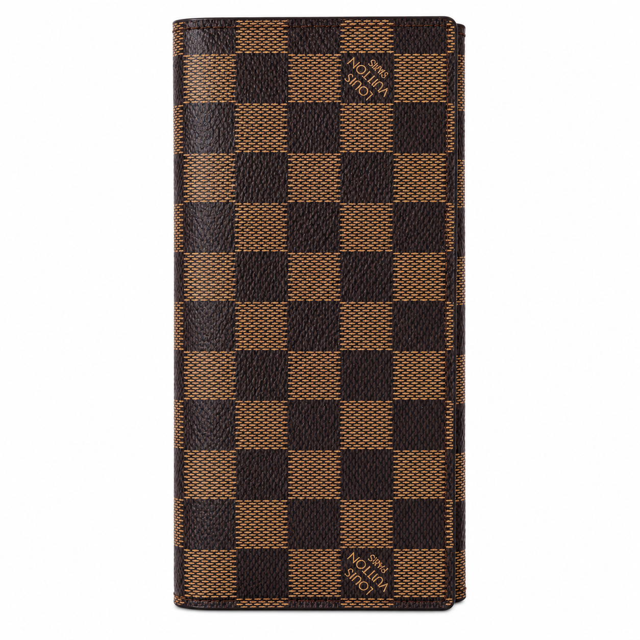 LOUIS VUITTON DAMIER CLIP 3 SIDED WALLET - BROWN