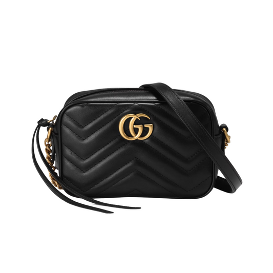 GUCCI GG MARONT MATELASSE MINI BAG - BLACK