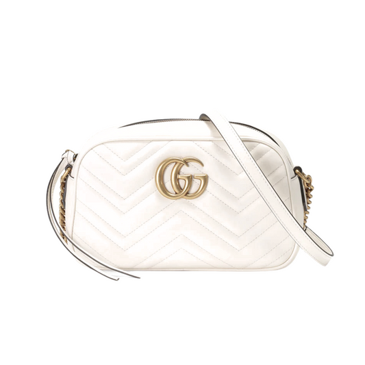 GUCCI GG MARONT MATELASSE MINI BAG - WHITE