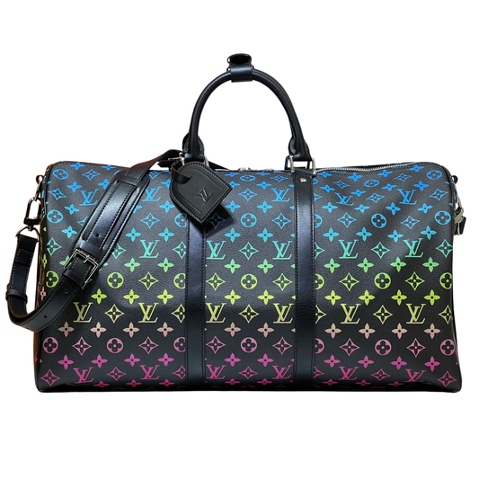 LOUIS VUITTON KEEPALL BANDOULIERE MONOGRAM DUFFEL BAG - BLACK