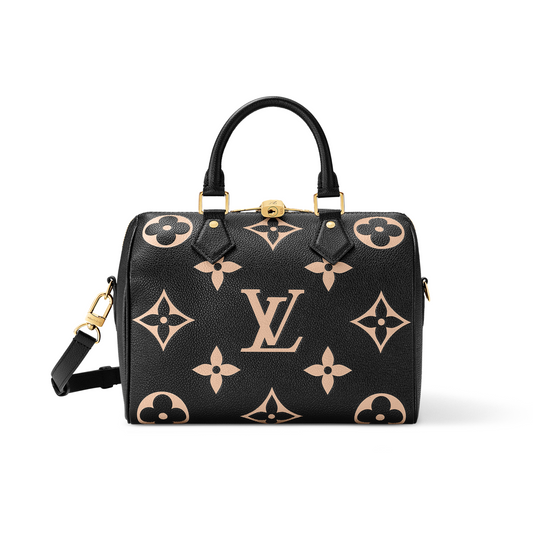 LOUIS VUITTON SPEEDY BANDOULIERE BICOLOUR BAG - BLACK
