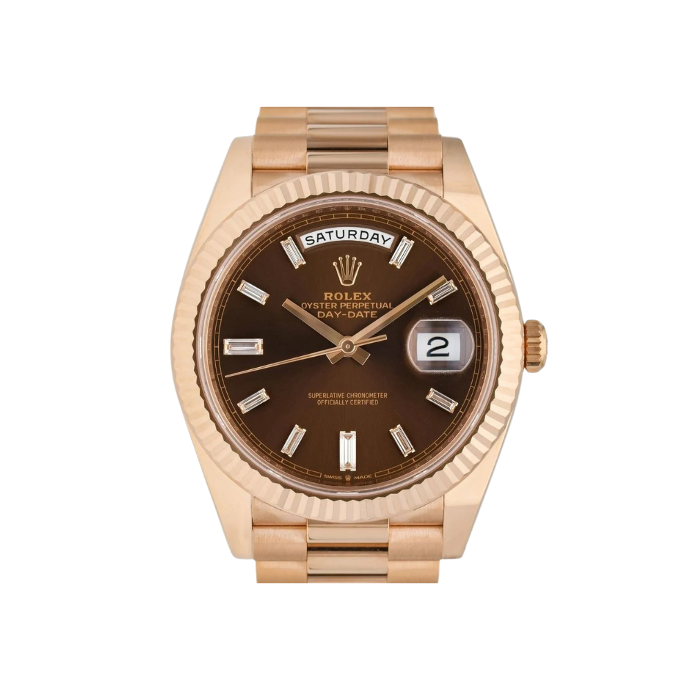 ROLEX GOLD DAY DATE 40 CHOCOLATE DIAL