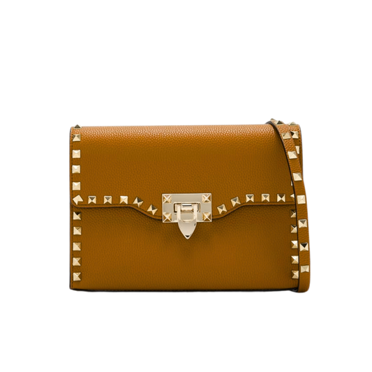 VALENTINO GARAVANI ROCKSTUD ALCOVE BAG - BROWN