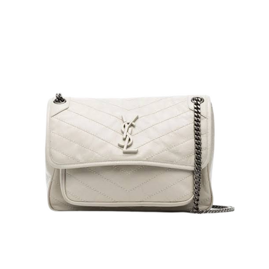 YVES SAINT LAURENT MEDIUM NIKI SHOULDER BAG - WHITE