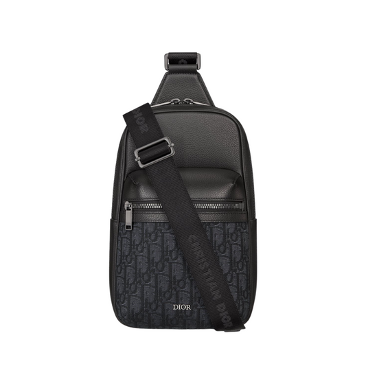 DIOR RIDER 2.0 OBLIQUE SLING BAG - BLACK/NAVY