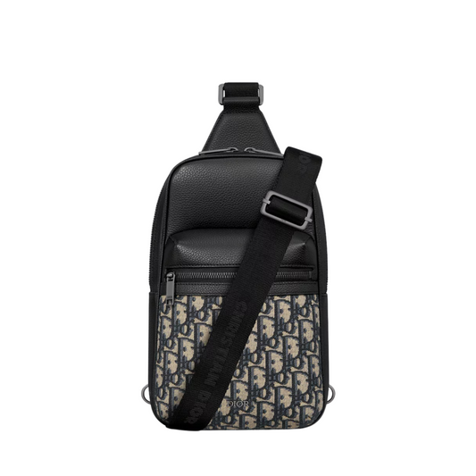 DIOR RIDER 2.0 OBLIQUE SLING BAG - BLACK/BEIGE