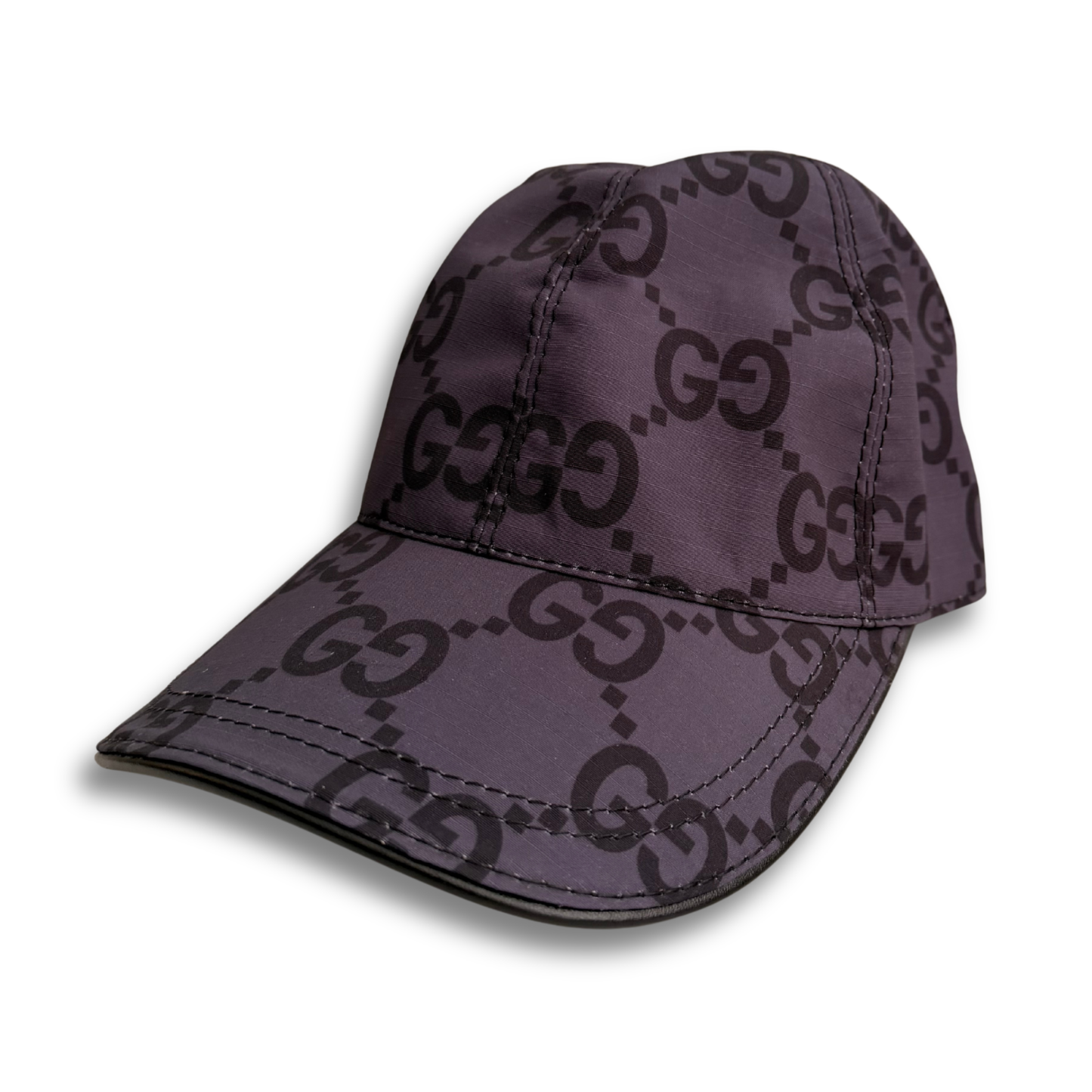 GUCCI GG STITCH NYLON HAT - DARK GREY/BLACK
