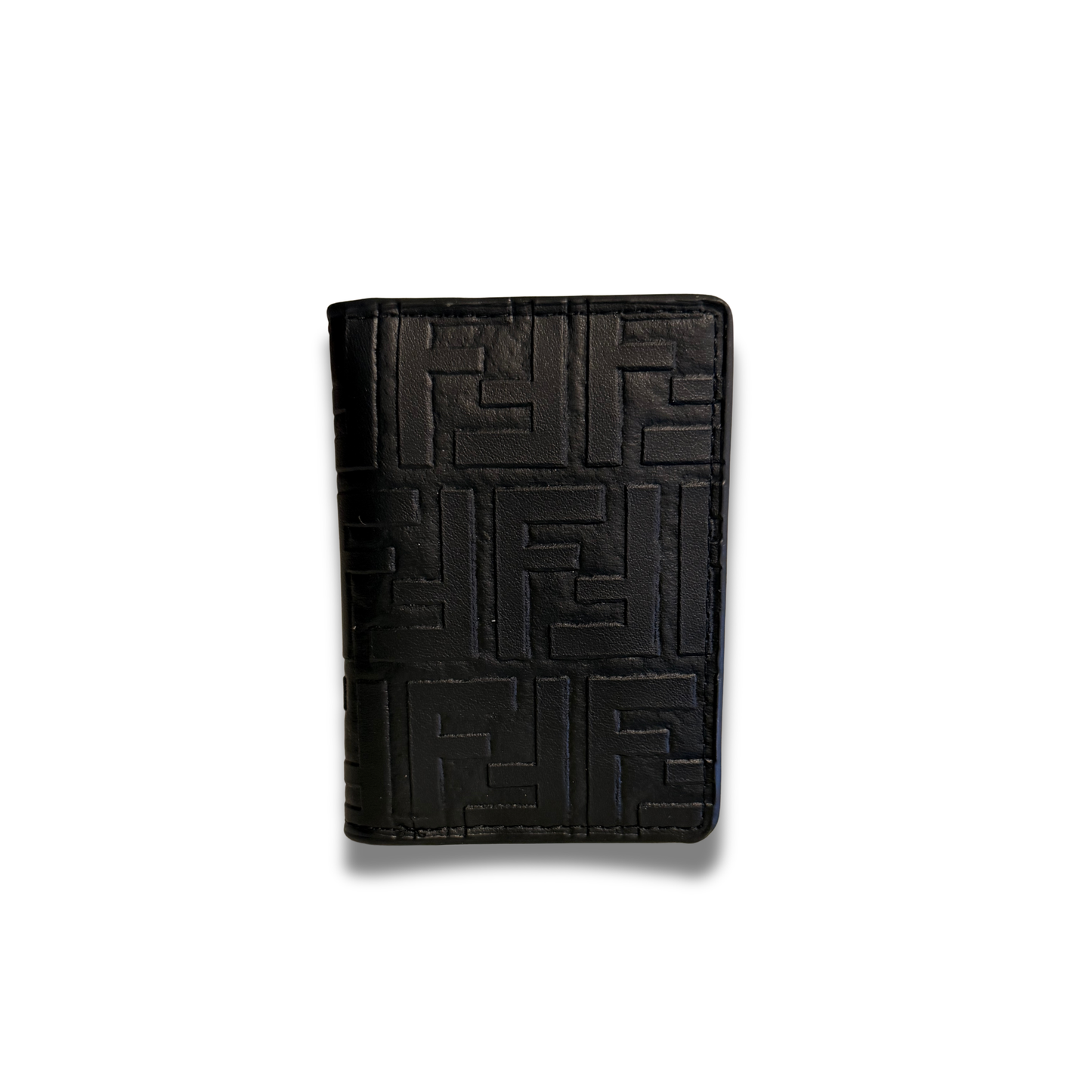 FENDI 3D MONOGRAM FLIP CARD HOLDER - BLACK