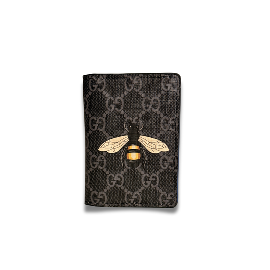 GUCCI BEE FLIP CARD HOLDER - BLACK