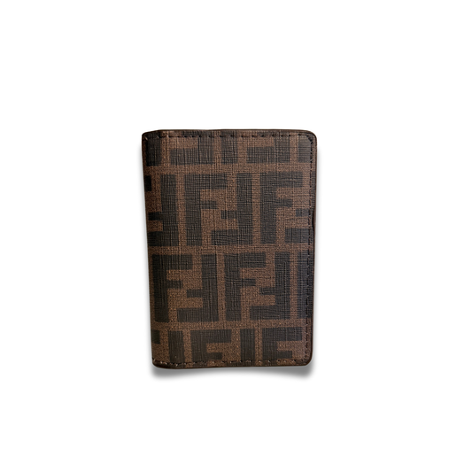FENDI MONOGRAM FLIP CARD HOLDER - BLACK/BROWN