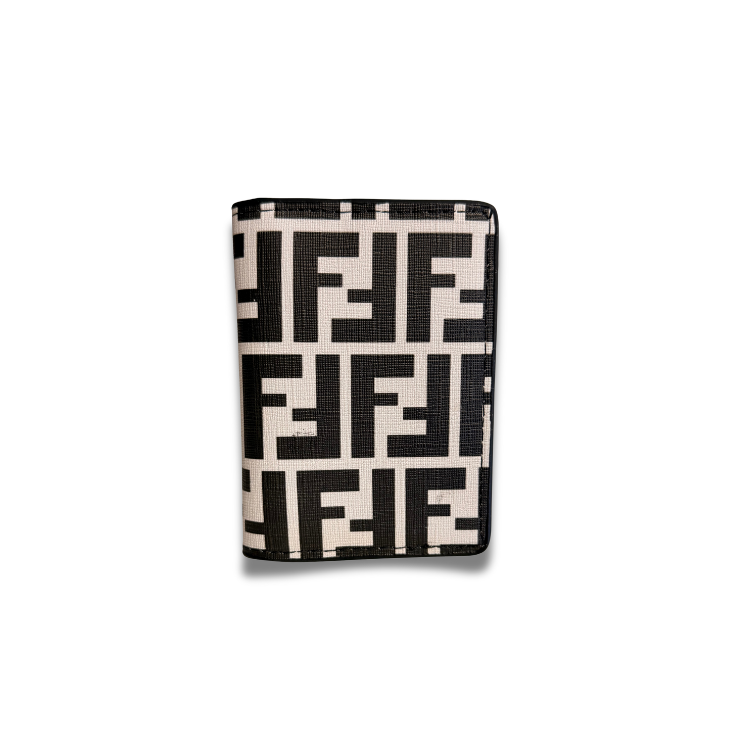 FENDI MONOGRAM FLIP CARD HOLDER - BLACK/WHITE